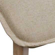 Load image into Gallery viewer, Sedie Pranzo 4 pz Beige in Tessuto e Legno Massello di Rovere