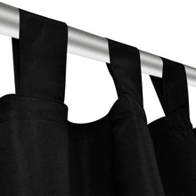 Load image into Gallery viewer, Tende Micro-Raso Nere 2 pz con Occhielli 140 x 245 cm