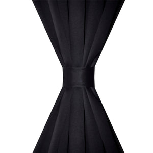 Tende Oscuranti Nere 2 pz con Orlo Ribattuto 135 x 245 cm