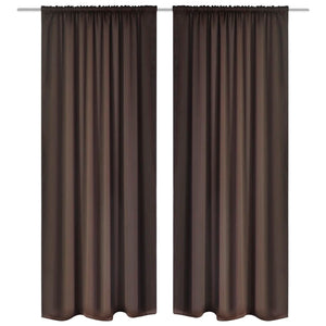 Tende Oscuranti con Testa a Fessura 2 pz Marroni 135x245 cm