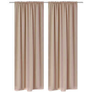 Tende Oscuranti Nere 2 pz con Orlo Ribattuto 135 x 245 cm