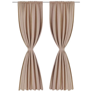Tende Oscuranti Nere 2 pz con Orlo Ribattuto 135 x 245 cm