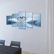 Carica l&#39;immagine nel visualizzatore di Gallery, 5 pz Set Stampa su Tela da Muro Cigno 200 x 100 cm