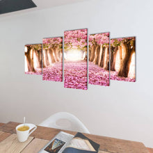 Load image into Gallery viewer, 5 pz Set Stampa su Tela da Muro Fiori di Ciliegio 200 x 100 cm