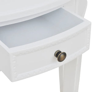 Tavolo Consolle con Cassetto Semicircolare Bianco