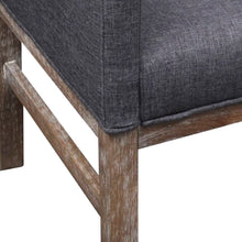 Load image into Gallery viewer, Panca con Cuscino Imbottito Tessuto Legno di Hevea Grigio Scuro