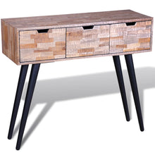 Charger l&#39;image dans la galerie, Tavolo Consolle con 3 Cassetti in Legno di Recupero di Teak