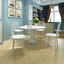 Load image into Gallery viewer, Sedie da Pranzo 4 pz Bianche in Legno Massello di Hevea