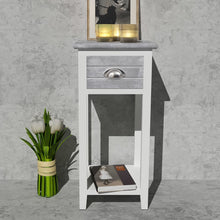 Laden Sie das Bild in den Galerie-Viewer, Comodino con 1 Cassetto Grigio e Bianco