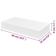 Charger l&#39;image dans la galerie, Pensile per Pareti Bianco in MDF con 1 Cassetto