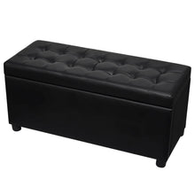 Charger l&#39;image dans la galerie, Panca Pouf con Vano Contenitore in Pelle Artificiale Nero