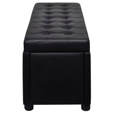 Charger l&#39;image dans la galerie, Panca Pouf con Vano Contenitore in Pelle Artificiale Nero