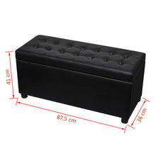 Charger l&#39;image dans la galerie, Panca Pouf con Vano Contenitore in Pelle Artificiale Nero