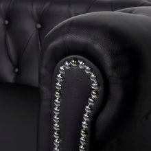 Load image into Gallery viewer, Divani Chesterfield a 2 Posti e a 3 Posti in Similpelle Nero