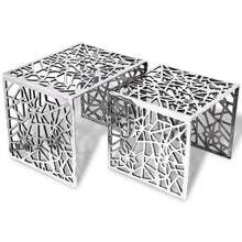 Load image into Gallery viewer, Set 2 Tavolini Quadrati Alluminio Argento
