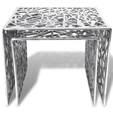 Load image into Gallery viewer, Set 2 Tavolini Quadrati Alluminio Argento