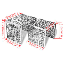 Load image into Gallery viewer, Set 2 Tavolini Quadrati Alluminio Argento