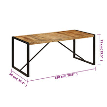 Charger l&#39;image dans la galerie, Tavolo da Pranzo 180x90x75 cm in Legno Massello di Mango
