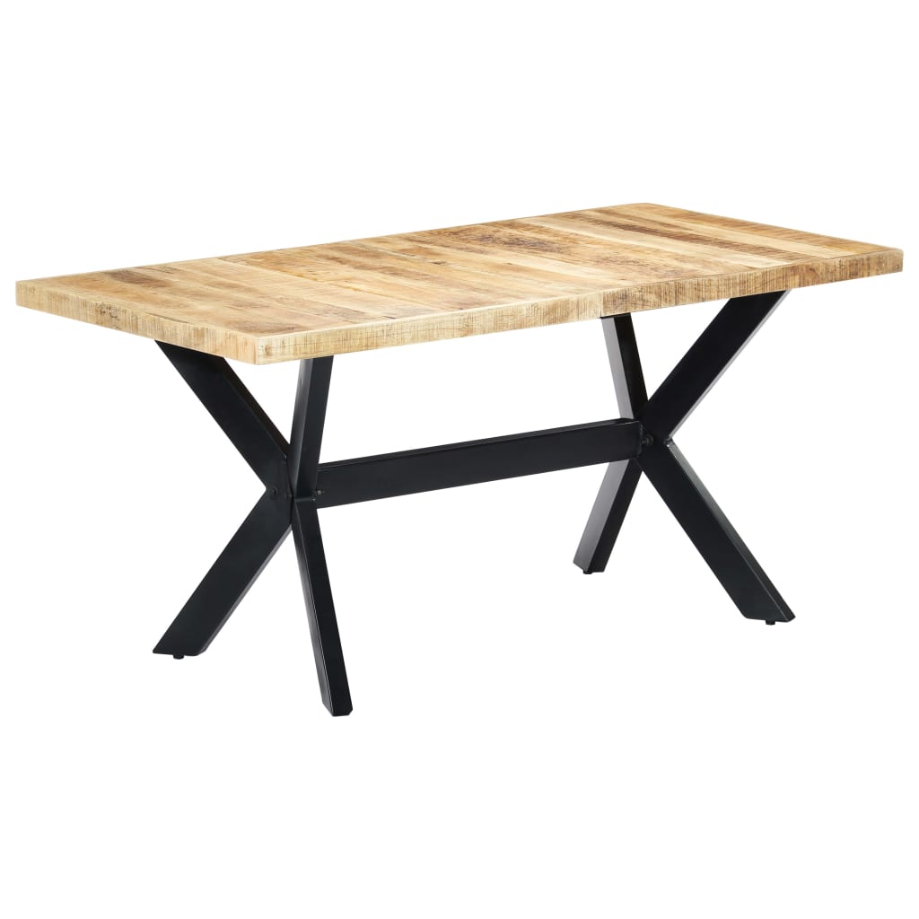 Tavolo da Pranzo 160x80x75 cm in Legno Massello di Mango Grezzo