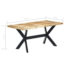Indlæs billede til gallerivisning Tavolo da Pranzo 160x80x75 cm in Legno Massello di Mango Grezzo