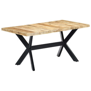 Tavolo da Pranzo 160x80x75 cm in Legno Massello di Mango Grezzo