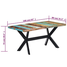 Carica l&#39;immagine nel visualizzatore di Gallery, Tavolo da Pranzo 160x80x75 cm in Legno Massello di Recupero
