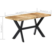 Load image into Gallery viewer, Tavolo da Pranzo 140x70x75 cm in Legno Massello di Mango Grezzo