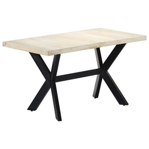 Tavolo da Pranzo 140x70x75 cm Legno Massello di Mango Sbiancato