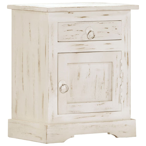 Mobiletto Bianco 40x30x50 cm in Legno Massello di Mango