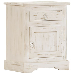 Mobiletto Bianco 40x30x50 cm in Legno Massello di Mango