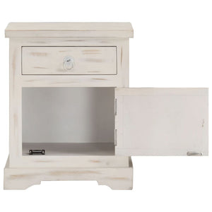 Mobiletto Bianco 40x30x50 cm in Legno Massello di Mango