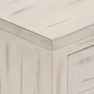 Mobiletto Bianco 40x30x50 cm in Legno Massello di Mango