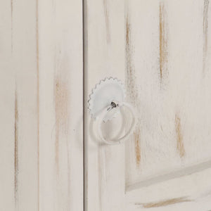 Mobiletto Bianco 40x30x50 cm in Legno Massello di Mango
