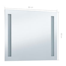 Laden Sie das Bild in den Galerie-Viewer, Specchio da Parete a LED per Bagno 80x60 cm
