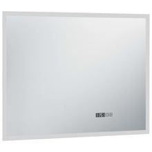 Laden Sie das Bild in den Galerie-Viewer, Specchio LED Bagno con Sensore Tattile e Schermo Orario 80x60cm