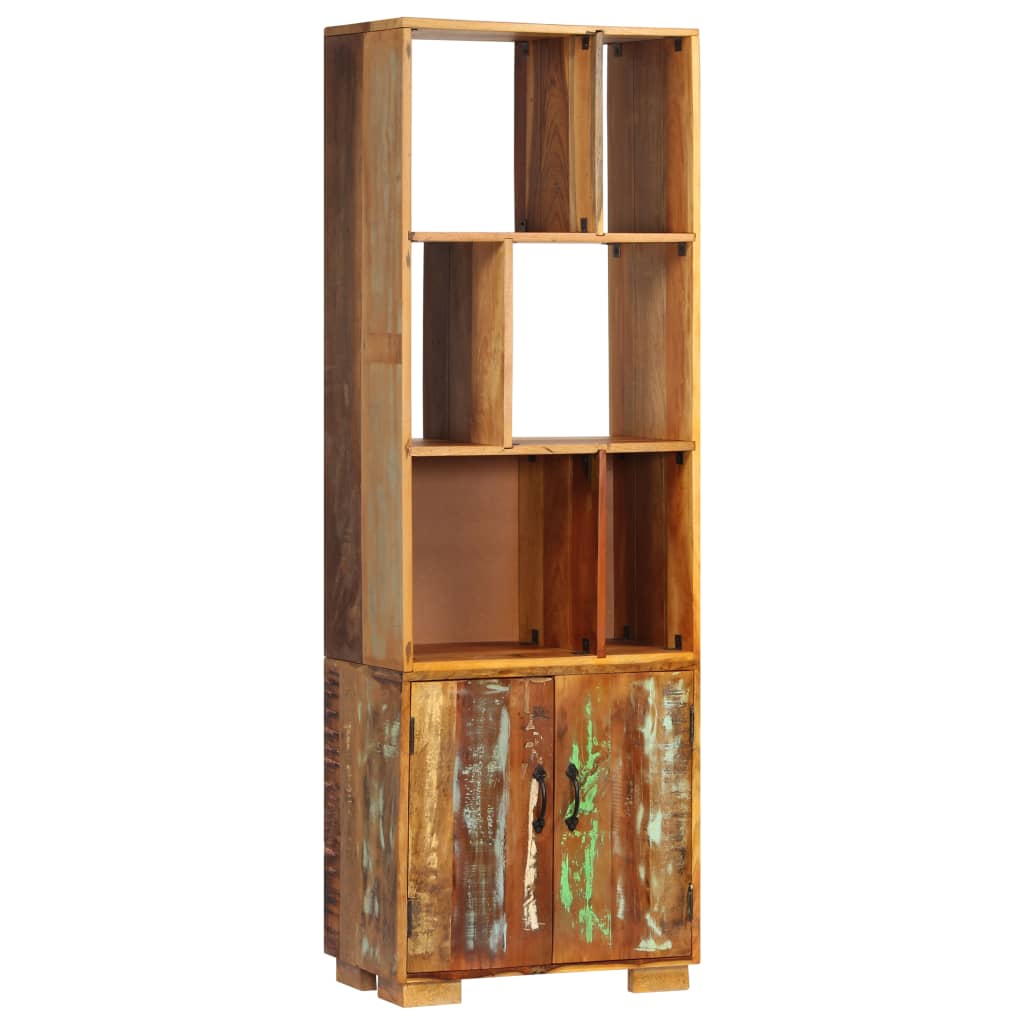 Libreria con 2 Ante 60x35x180 cm in Legno Massello di Recupero