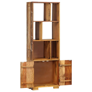 Libreria con 2 Ante 60x35x180 cm in Legno Massello di Recupero