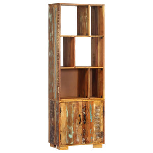 Libreria con 2 Ante 60x35x180 cm in Legno Massello di Recupero