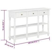 Load image into Gallery viewer, Tavolo Consolle Bianco 120x30x76 cm in MDF