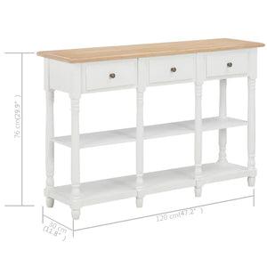 Mobiletto Consolle Bianco 120x30x76 cm in MDF