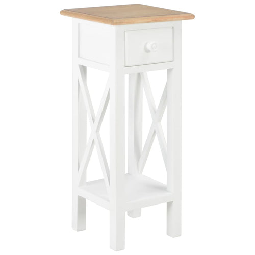 Mobiletto Bianco 27x27x65,5 cm in Legno di Pino