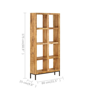 Libreria 80x25x175 cm in Legno Massello di Mango