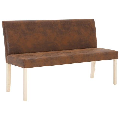 Divanetto 139,5 cm Marrone in Pelle Scamosciata Artificiale