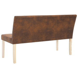 Divanetto 139,5 cm Marrone in Pelle Scamosciata Artificiale