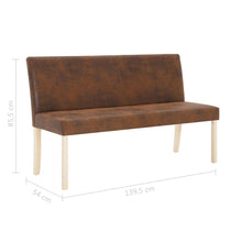Load image into Gallery viewer, Divanetto 139,5 cm Marrone in Pelle Scamosciata Artificiale