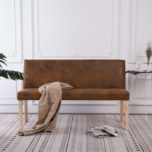 Divanetto 139,5 cm Marrone in Pelle Scamosciata Artificiale