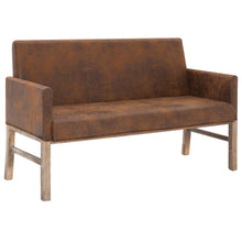 Load image into Gallery viewer, Divanetto con Braccioli 140 cm Marrone in Similpelle Scamosciata