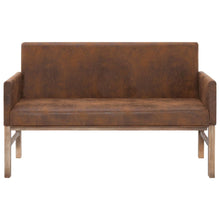 Load image into Gallery viewer, Divanetto con Braccioli 140 cm Marrone in Similpelle Scamosciata