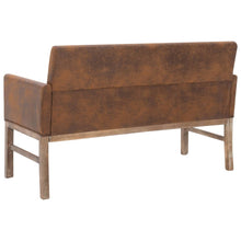 Load image into Gallery viewer, Divanetto con Braccioli 140 cm Marrone in Similpelle Scamosciata