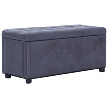 Load image into Gallery viewer, Cassapanca Pouf 87,5 cm Grigia in Similpelle Scamosciata